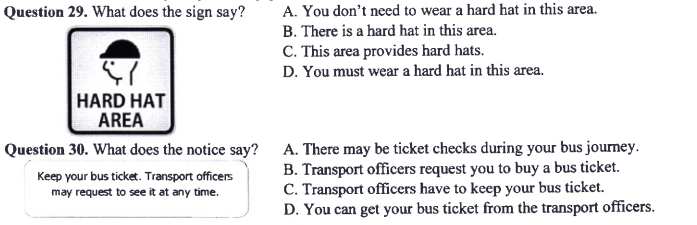câu 29-30 đề minh họa tiếng anh vào 10